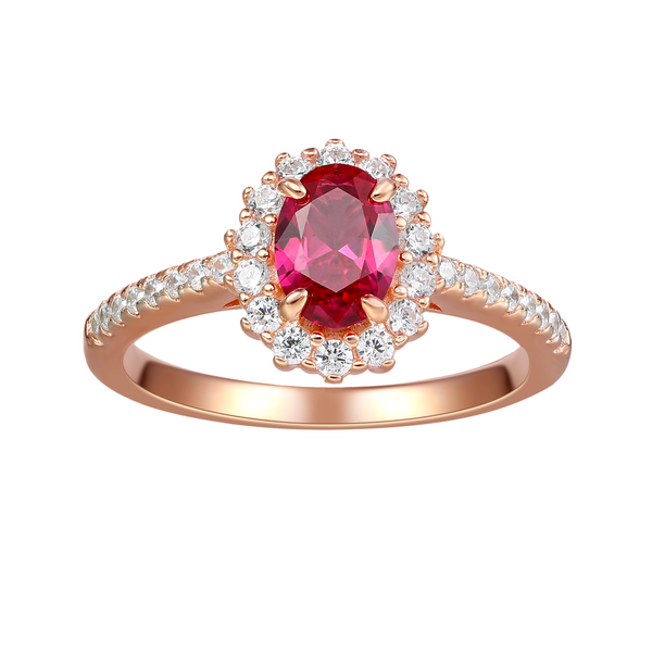 Oval Cut Pigeon Blood Ruby And Diamond Ring